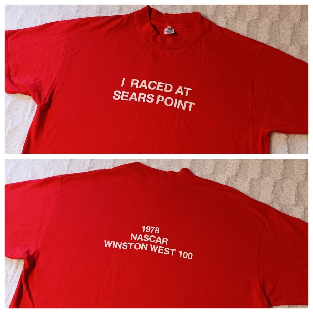 Vintage 1978 Nascar Winston West 100 I Raced Sears Point Raceway T-Shirt Mens XL